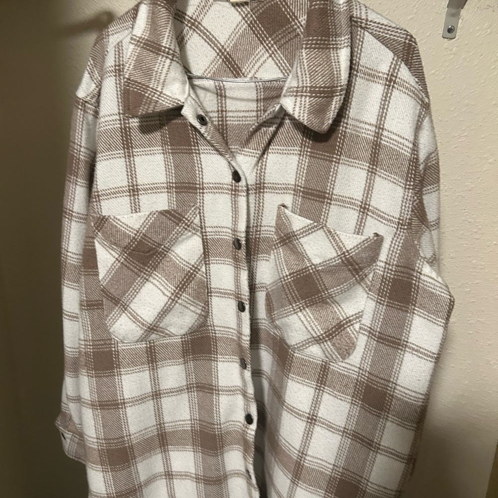EcoThreads Brown and White Plaid Shirt